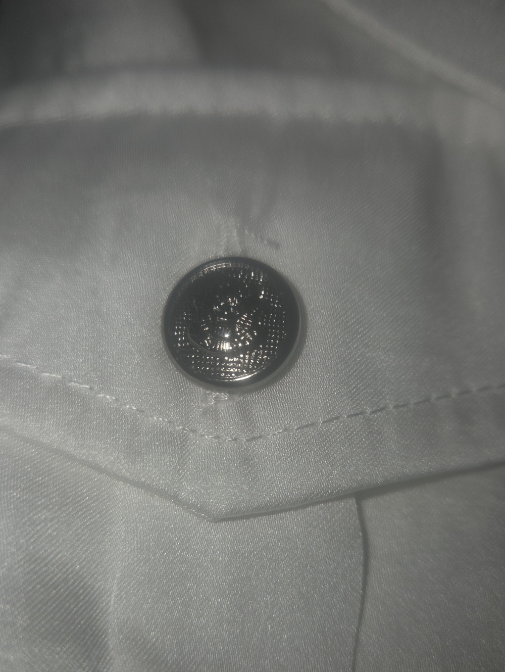Adiva White Short-Sleeve Fly Button  Top - Picture 5 of 6